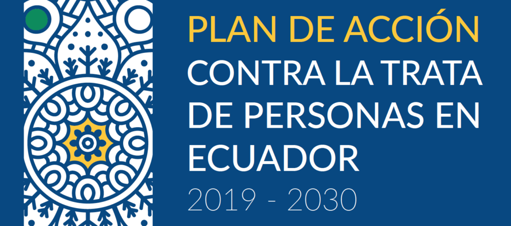 Portada del Plan de Acción contra la Trata de Personas en Ecuador